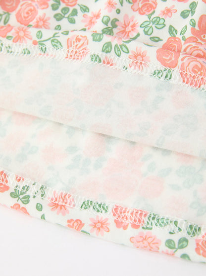 Fall Blush Floral Girls Dress Smocked Petal Collar