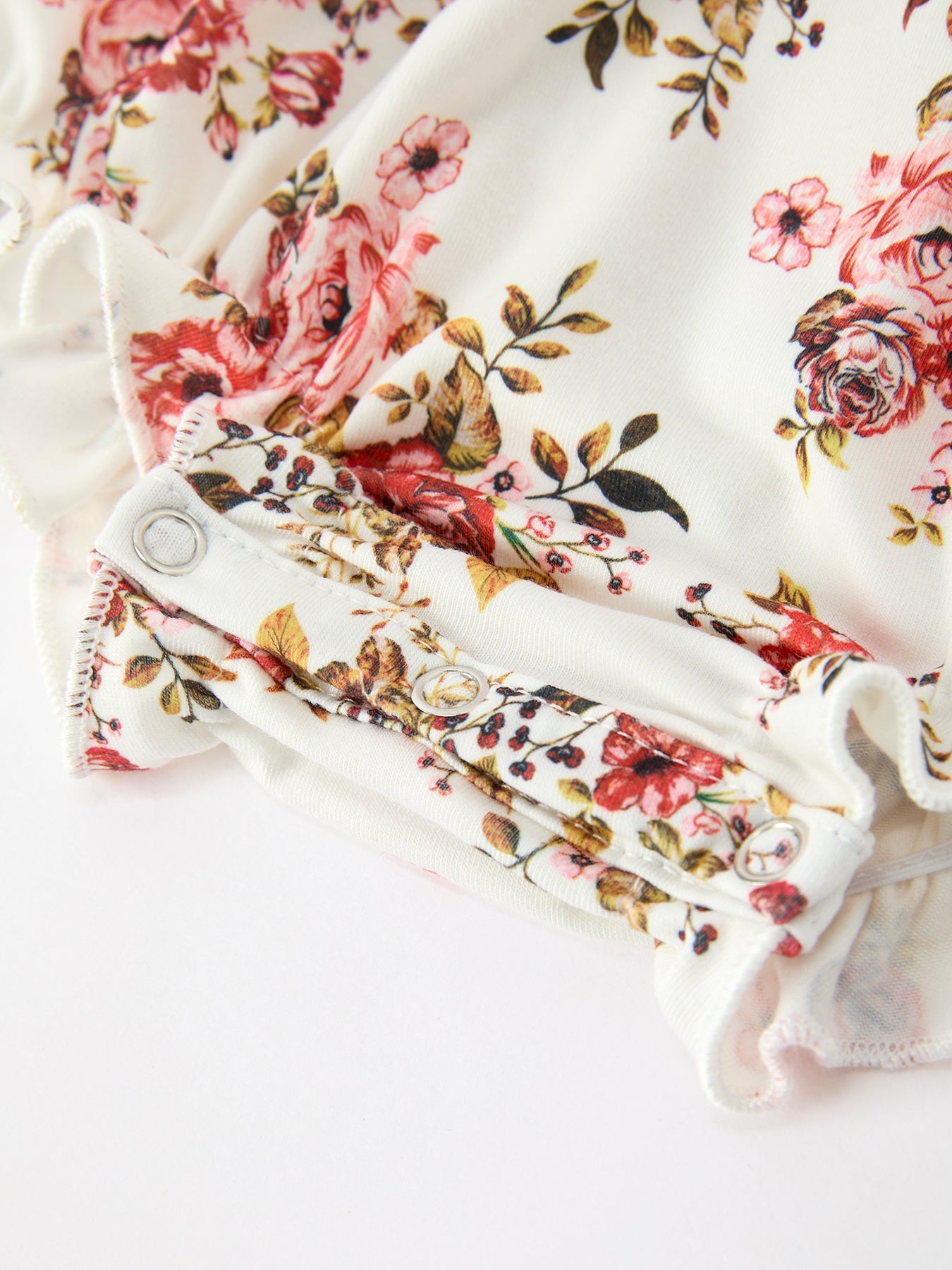 Fall Garden Baby Romper Smocked Petal Collar Bow