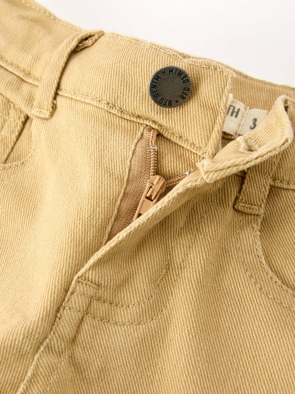 Girls Solid Cargo Leggings Side Bow Pocket Wide Leg Pants