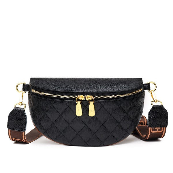 Myra Quilted Leather Crescent Sling Bag