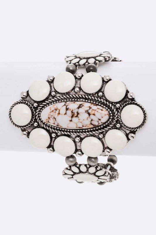 Stone Western Oversize Stretch Bracelet