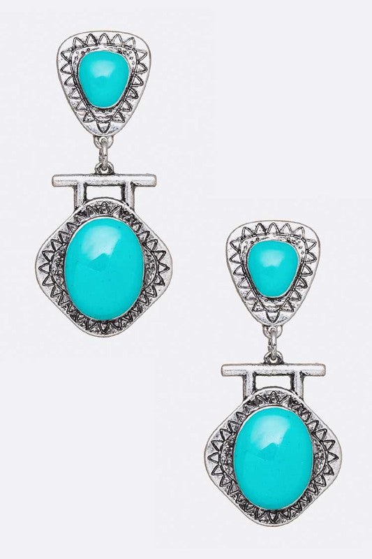 Western Boho Turquoise Earrings