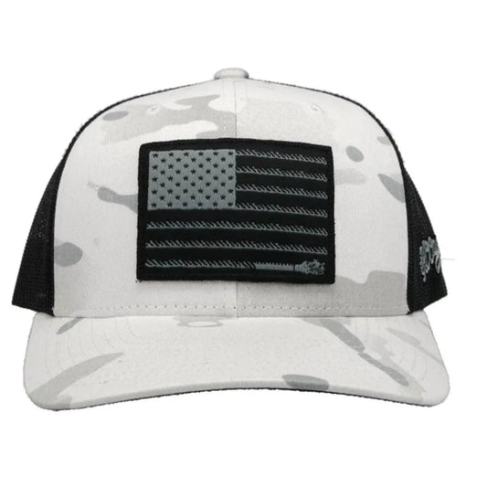 HOOey Liberty Roper Camo (White/Black) - Trucker Cap