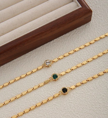 Multicolor Zircon Chain Necklace