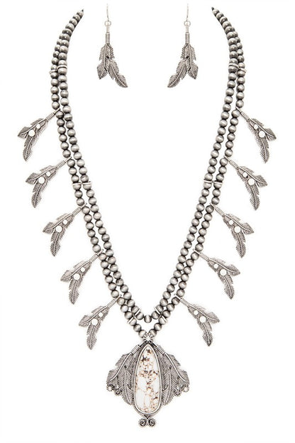 Western Squash Blossom Statement Necklace Set