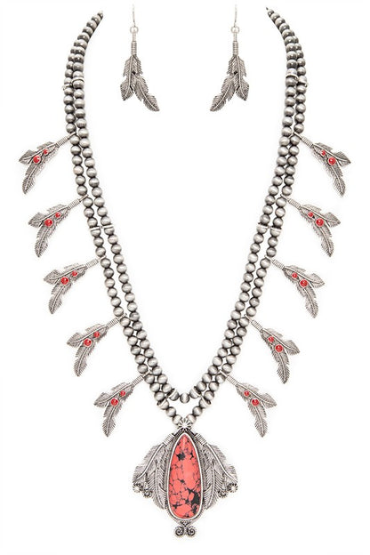 Western Squash Blossom Statement Necklace Set