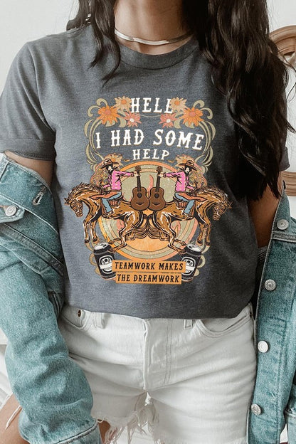 Hell I Had Some Help Western Graphic Tee