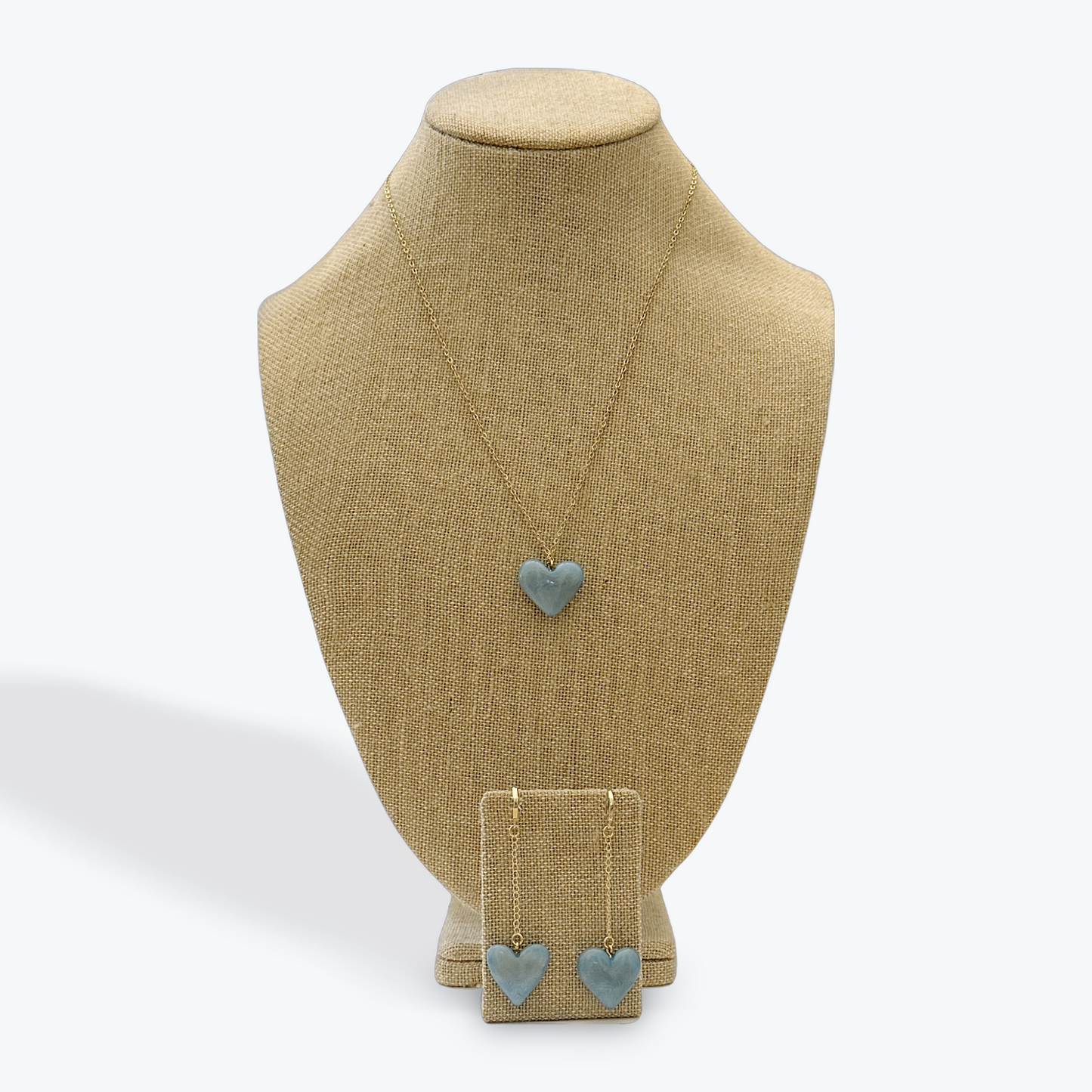 TAGUA NUT HEART NECKLACE & EARRINGS SET