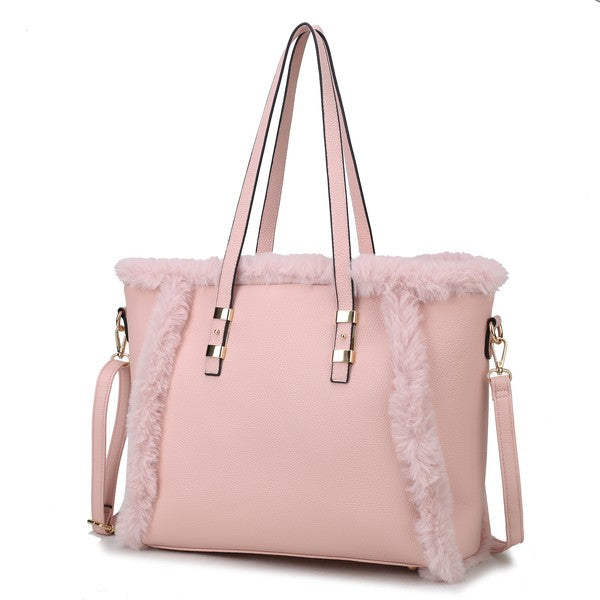 MKF Liza with Faux Fur Women Tote Bag by Mia K