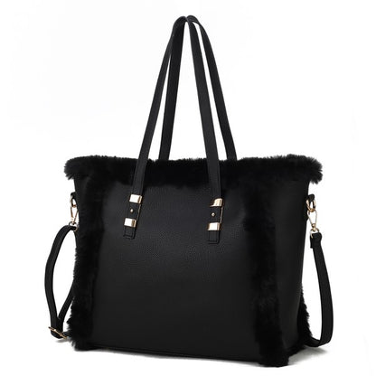 MKF Liza with Faux Fur Women Tote Bag by Mia K