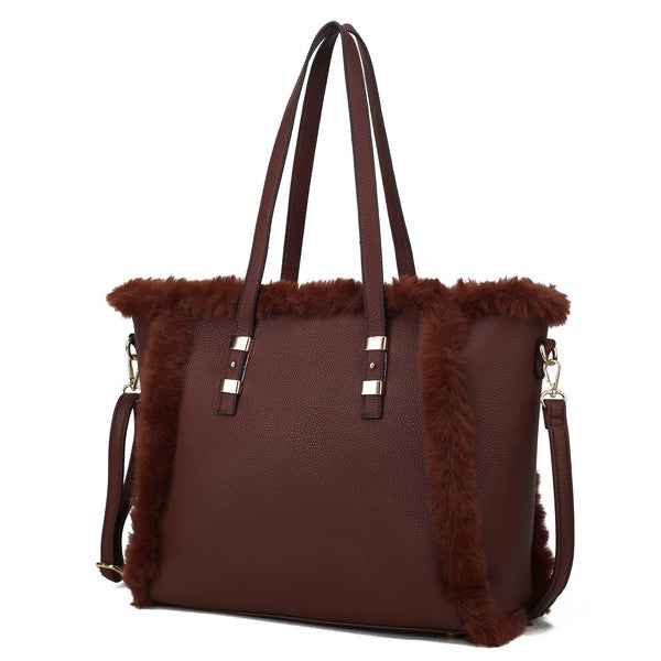 MKF Liza with Faux Fur Women Tote Bag by Mia K