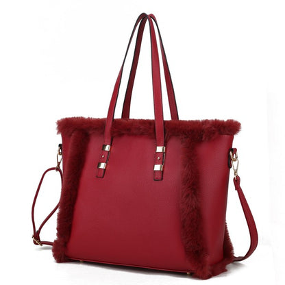 MKF Liza with Faux Fur Women Tote Bag by Mia K