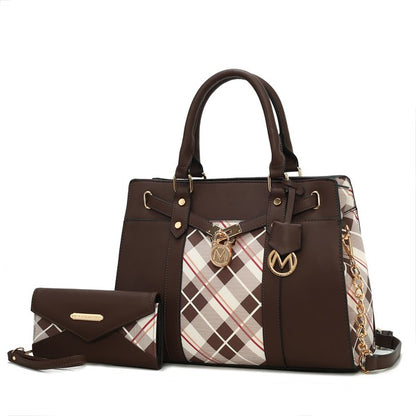 MKF Christine Plaid Satchel Bag with  Wallet