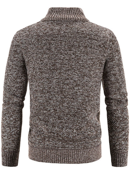 Men's Plus Size Zip-Up Long Sleeve Cardigan