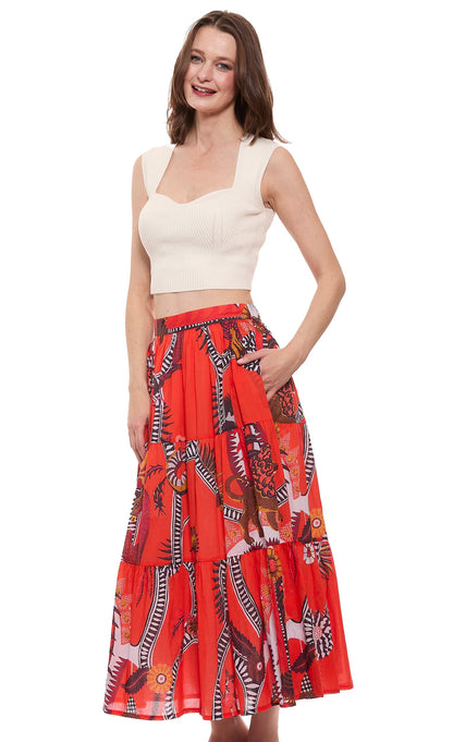 Orange Abstract Skirt
