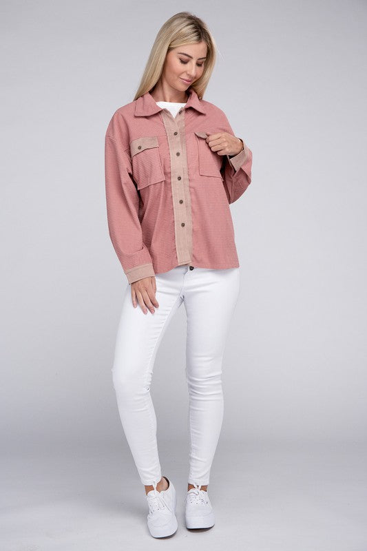 Two Tone Flap Pocket Shirt