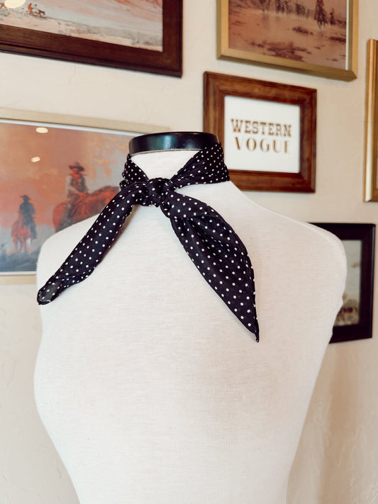 The Mini Polka Dot Wild Rag in Black