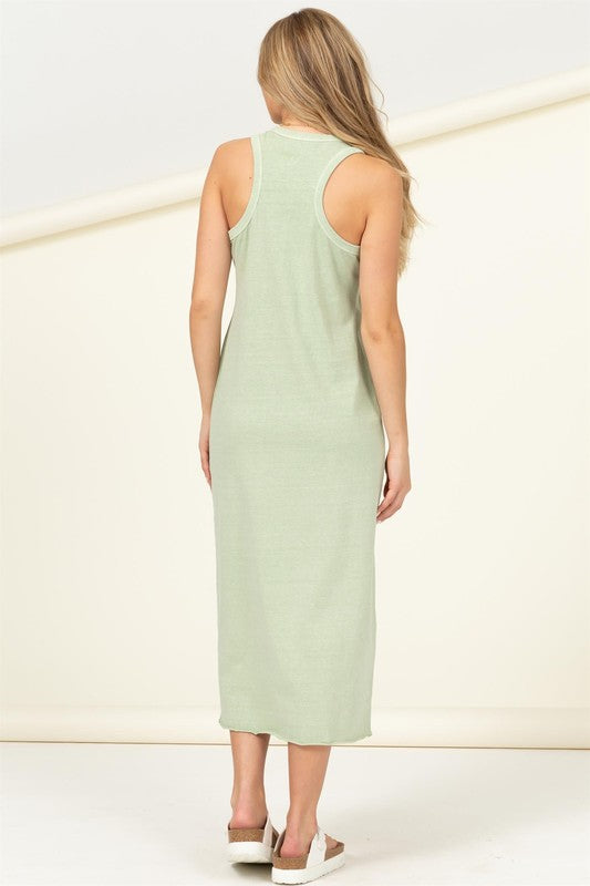 FUN DAY SLEEVELESS SHIFT MIDI DRESS