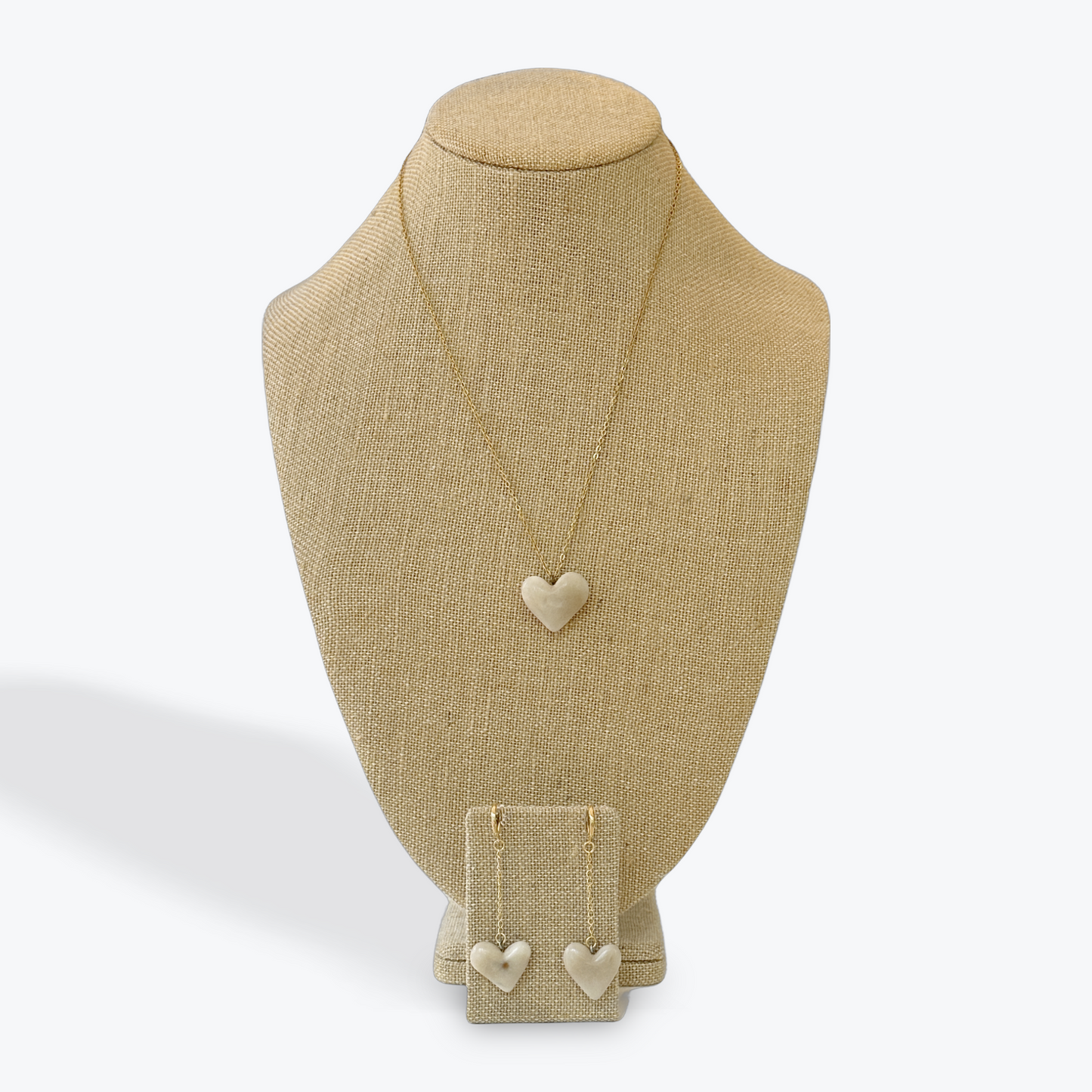 TAGUA NUT HEART NECKLACE & EARRINGS SET