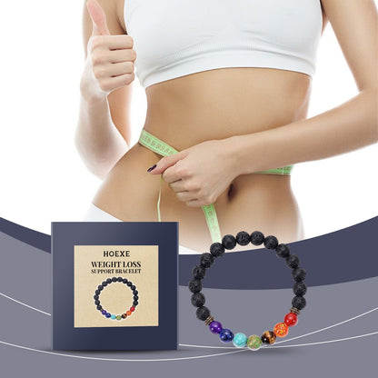 Jewelry Bracelet, Jewelry Beads String Colorful Volcanic Stone Bracelet Female Adjustable Braided Beading