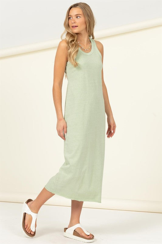 FUN DAY SLEEVELESS SHIFT MIDI DRESS