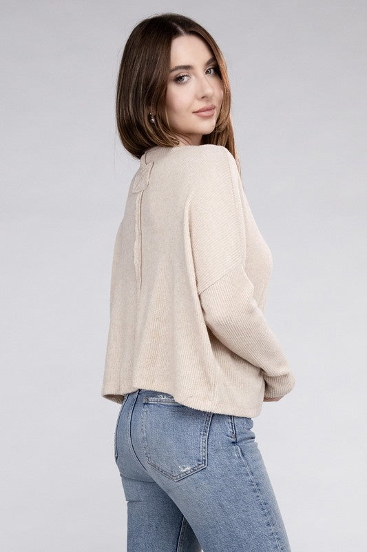 Ribbed Dolman Long Sleeve Sweater