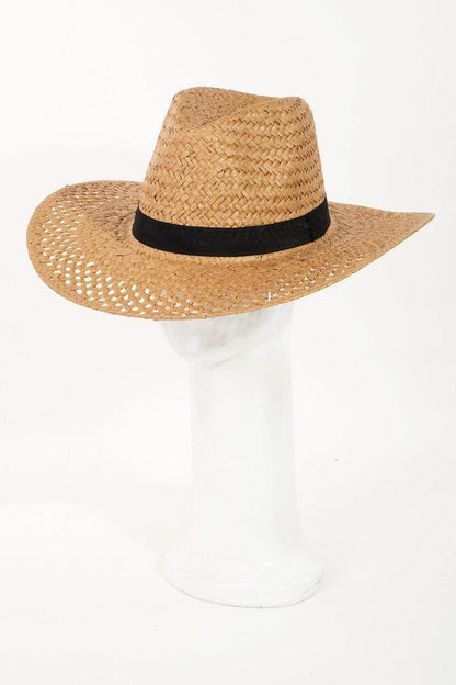 Fame Basket Weave Straw Sun Hat for Stylish Sun Protection