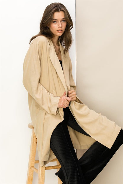 Right Round Button Front Oversized Coat