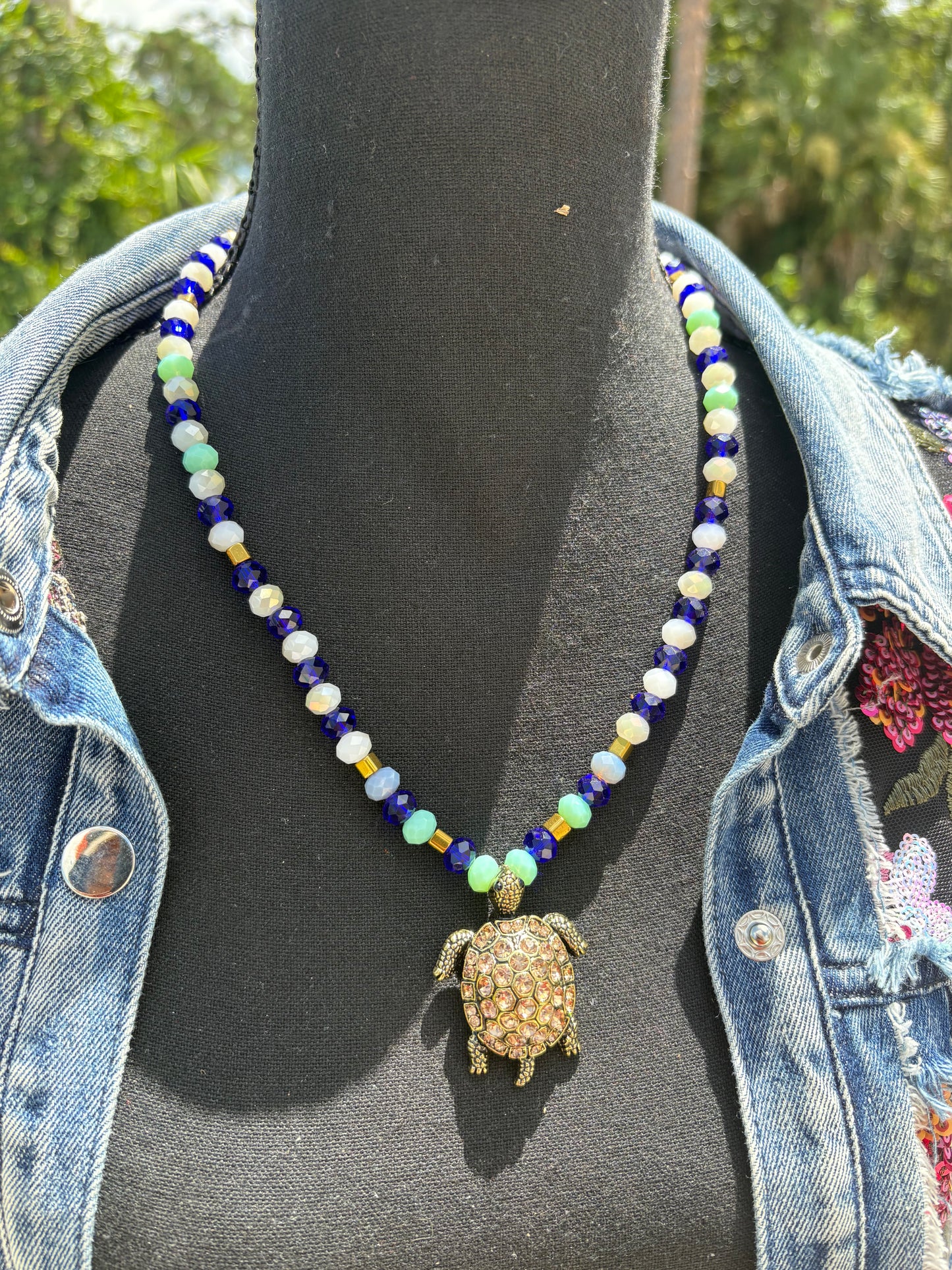 On Sale! Swarovski Crystal beaded necklace with Swarovski Crystal with Pendant