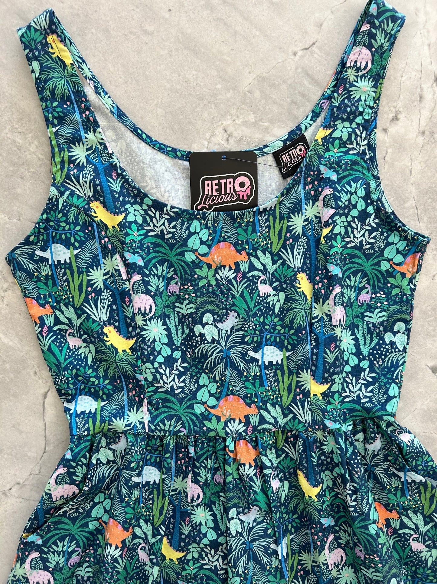 Dino Shorter Length Fit & Flare Dress