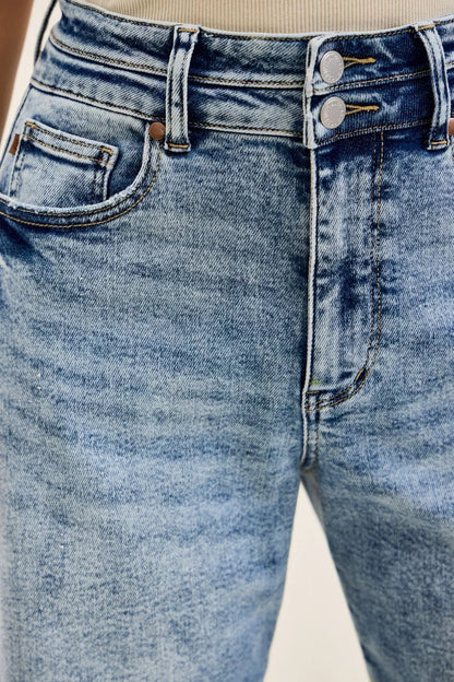 Judy Blue Full Size High Waist Marlow Arc Leg Jeans with Double Waistband Plus Size