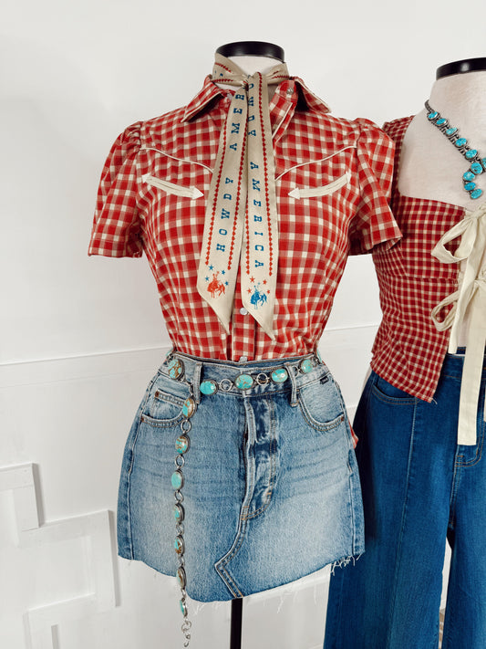 The Gingham Top in Red-BEST SELLER