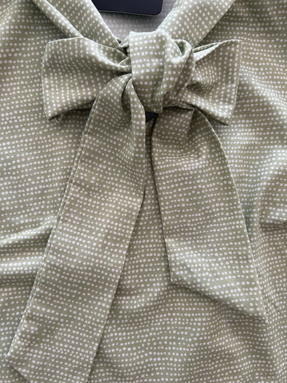 Sage Dot Bow Top