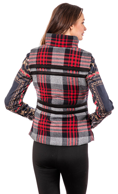 Rosey Vest Grey Plaid Flannel