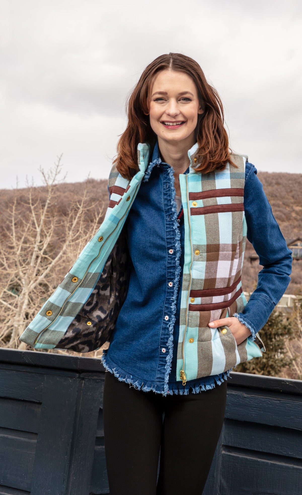 Rosey Vest Plaid Flannel