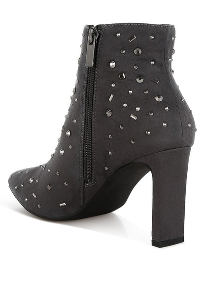 Sakura Diamante Embellished Microfiber Boots