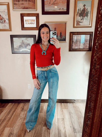 The Sloan Top in Red