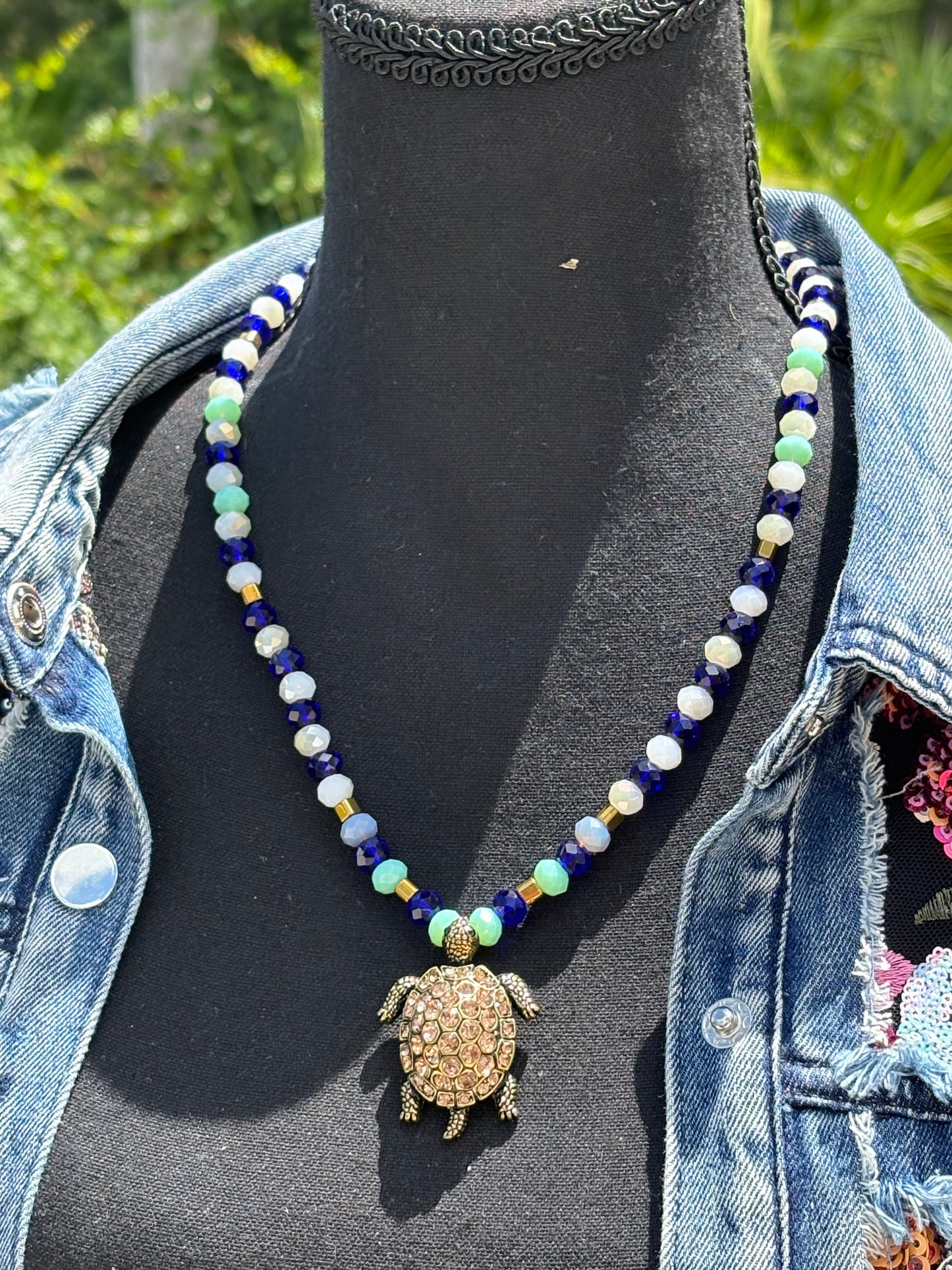 On Sale! Swarovski Crystal beaded necklace with Swarovski Crystal with Pendant
