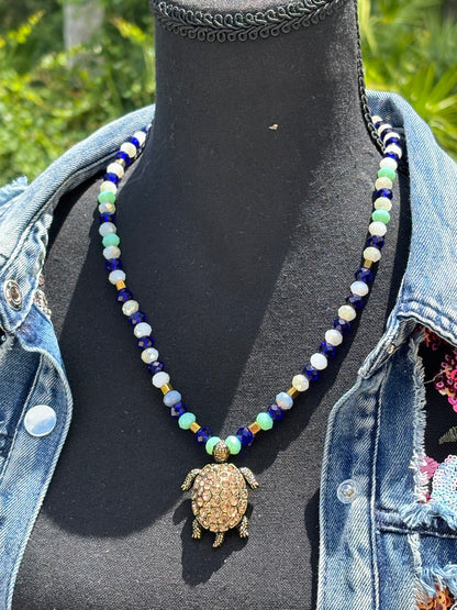 On Sale! Swarovski Crystal beaded necklace with Swarovski Crystal with Pendant