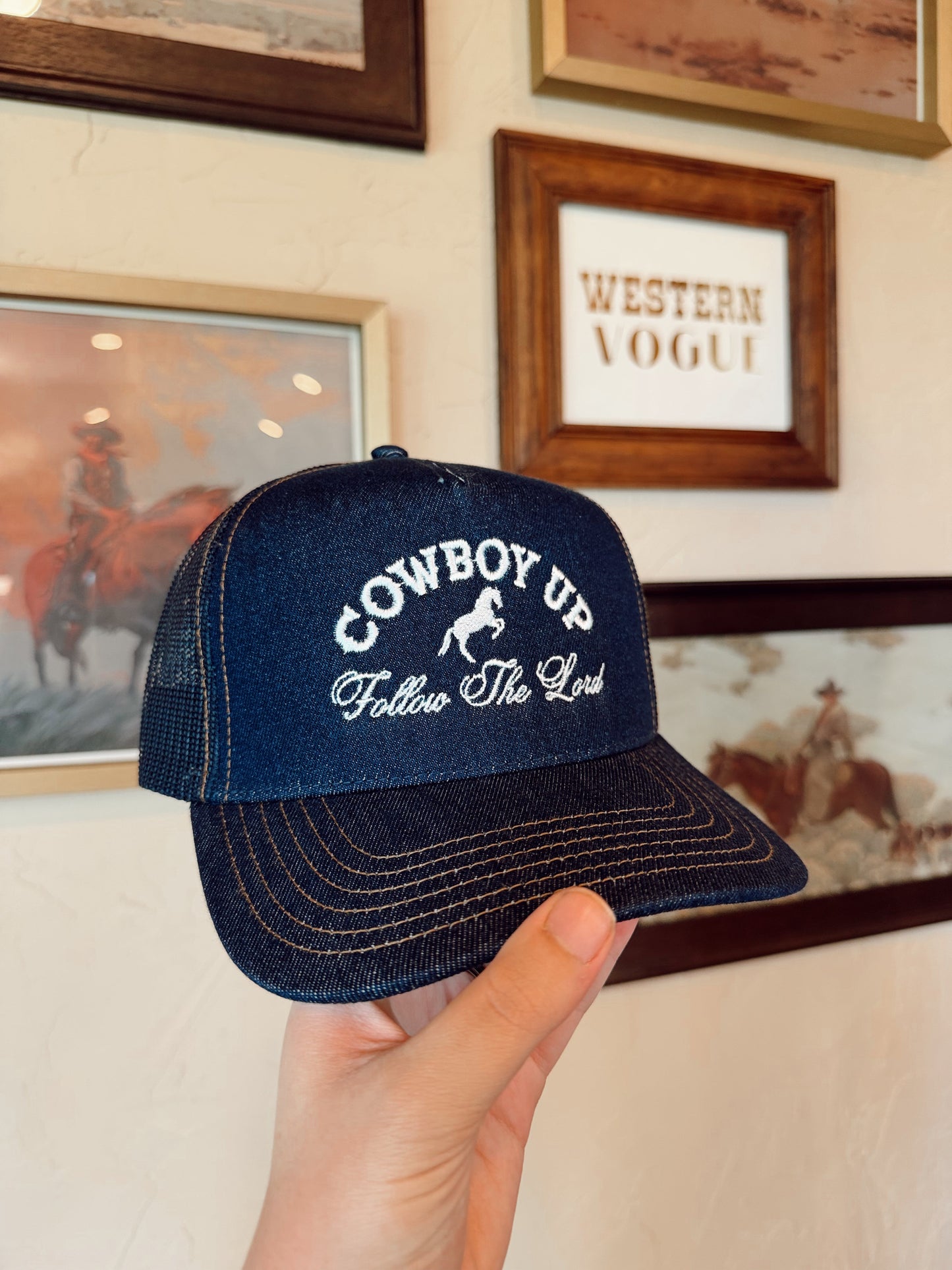 The Denim Follow The Lord Baseball Cap