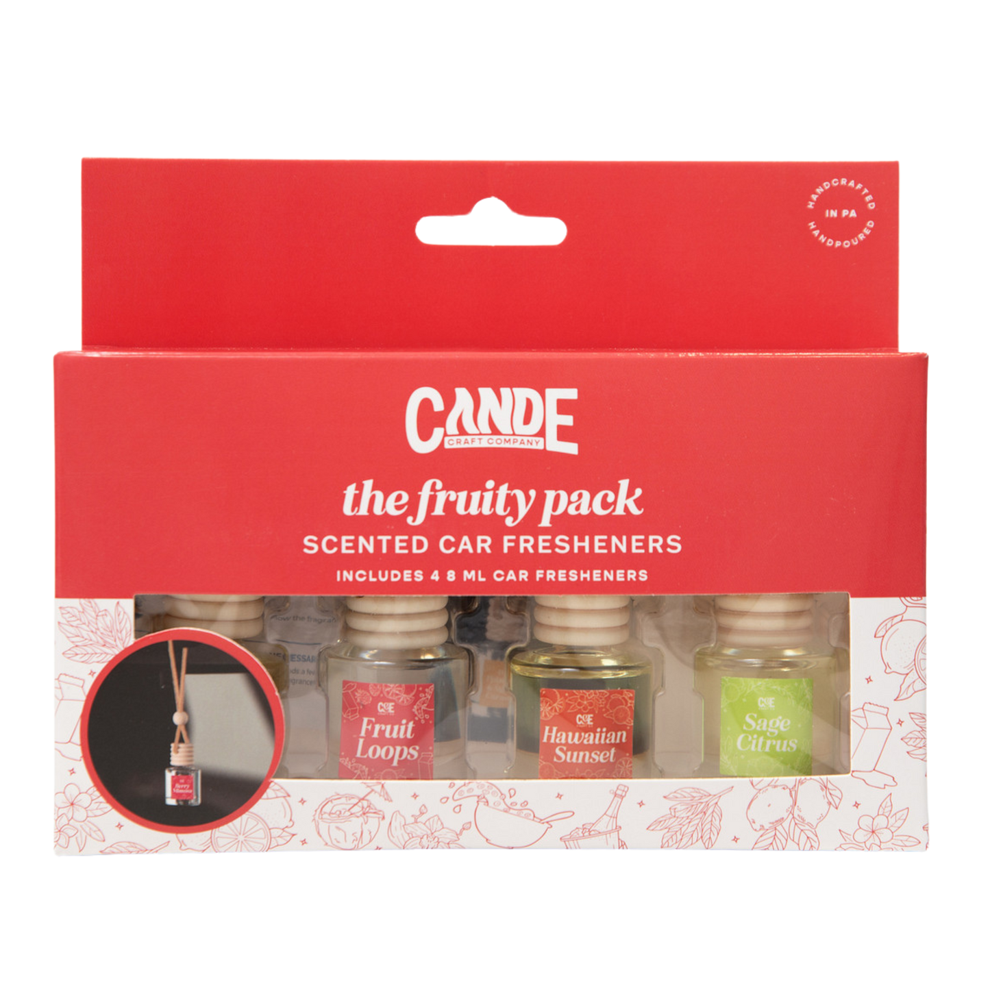 Fruity 4 Pack Scented Car Fresheners Bundle