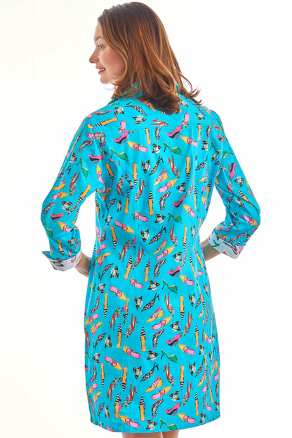 Sag Harbor Dress Turquoise  Shoe Print