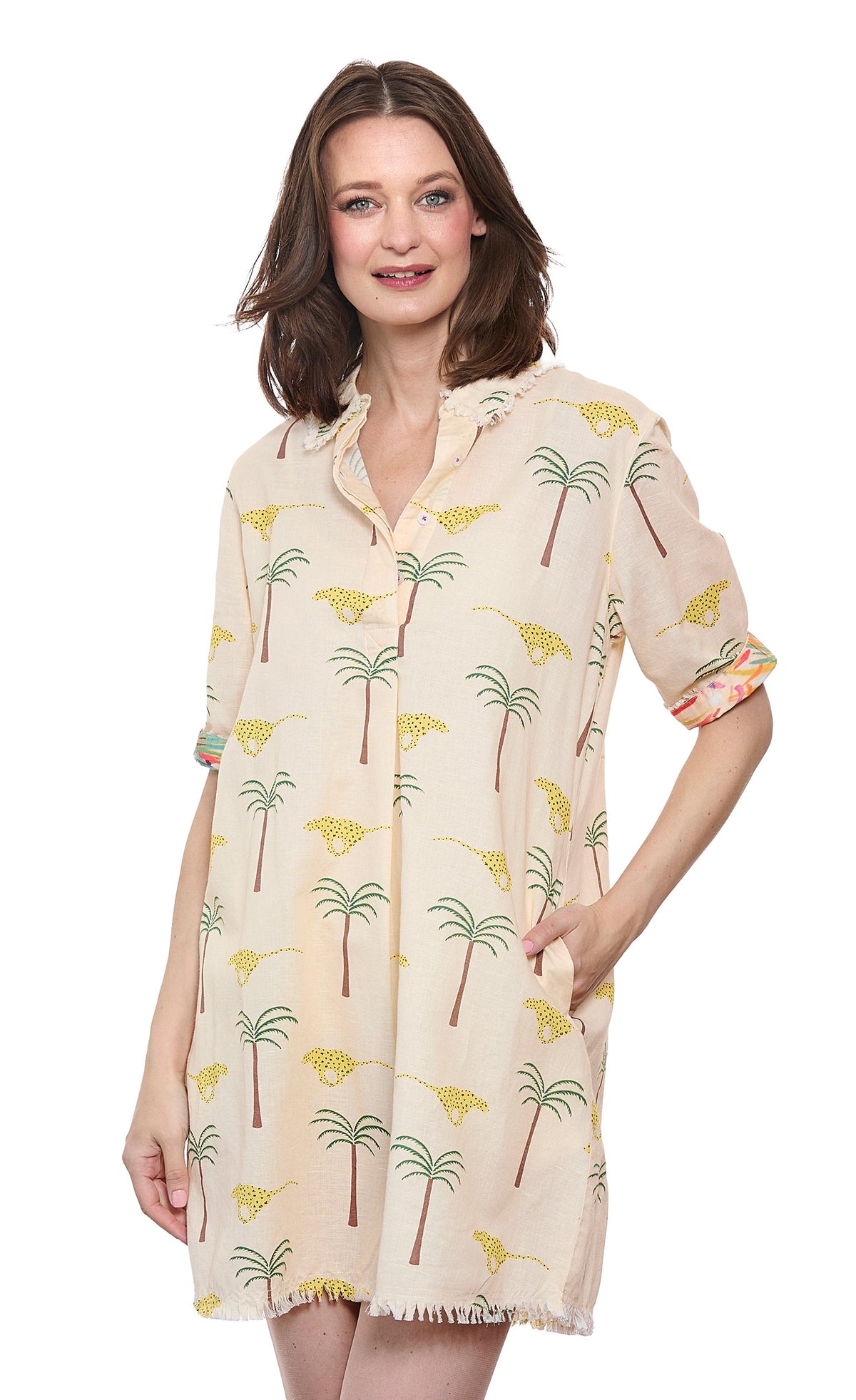 Chatham Dress Cheetahs and Palm Trees