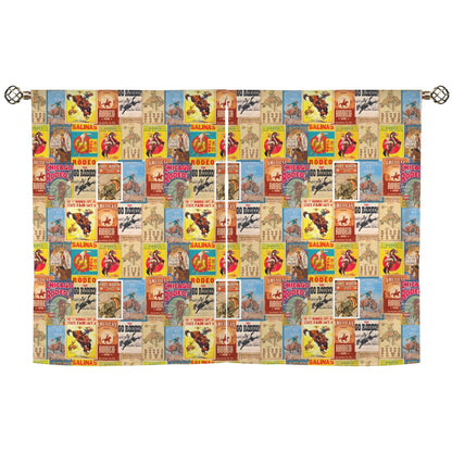 Vintage Rodeo Window Curtain 28"x40" (2-Piece) Made in America