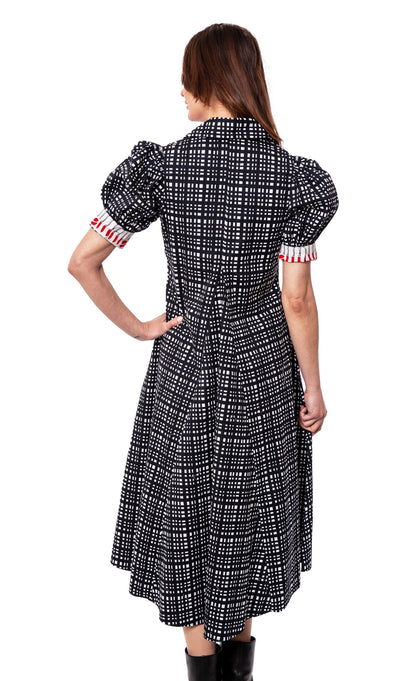 Montauk Dress Black and White Grid Dress