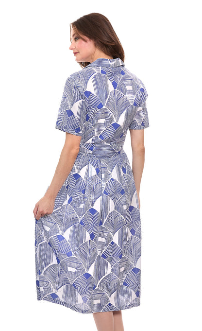 Hudson Tiered Dress Navy White Geo