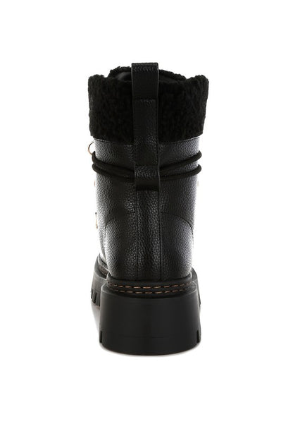 Omul Fleece & Faux Leather Boots