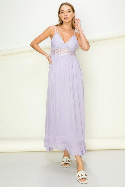 In Love Bustier Lace Maxi Dress