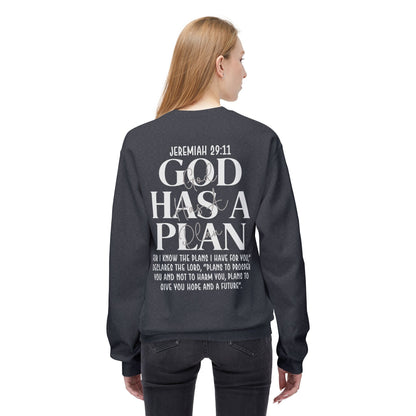 God Has a Plan Crewneck Sweatshirt – Jeremiah 29:11 Christian Pullover