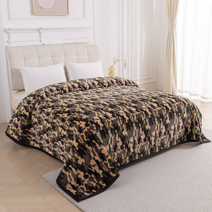 ARMY CAMOUFLAGE KING SIZE SUPER PLUSH BLANKET